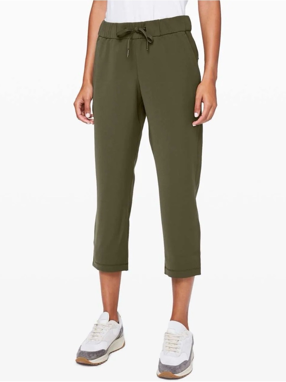 Lululemon On the Fly Crop *Woven 23" Dark Olive